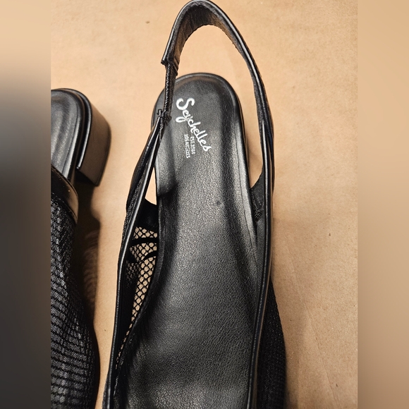 Seychelles Los Angeles Birdie black flat slingback shoes. size 9 - Picture 2 of 3